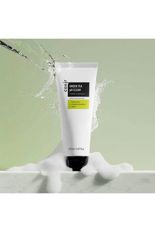 Espuma de limpeza de chá verde, com baba de caracol e centella asiática PH Clear - 150 ml