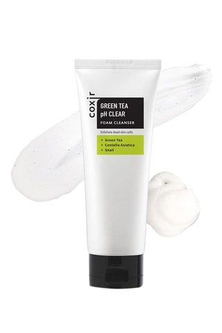 Espuma de limpeza de chá verde, com baba de caracol e centella asiática PH Clear - 150 ml