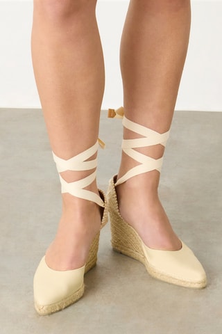 Espadrilles met Sleehak Joyce - Ivoorkleurig