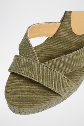 Biologisch Katoenen Espadrilles met Sleehak Bailey - Kaki -