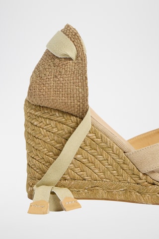 Biologisch Katoenen Espadrilles met Sleehak Bailey - Beige