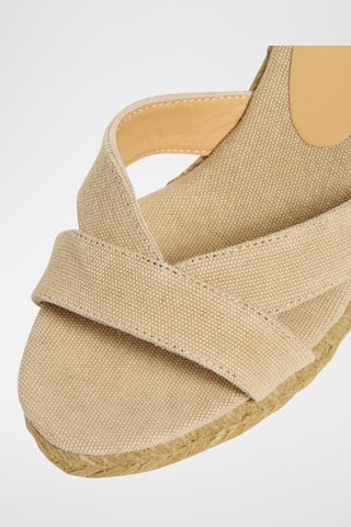 Biologisch Katoenen Espadrilles met Sleehak Bailey - Beige