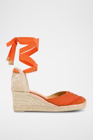 Espadrilles met Sleehak Carina - Oranje