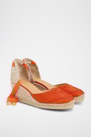 Espadrilles met Sleehak Carina - Oranje