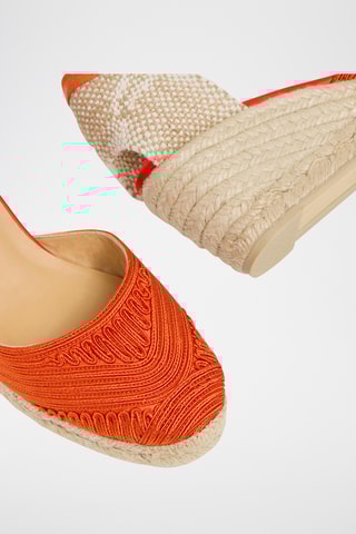 Espadrilles met Sleehak Carina - Oranje