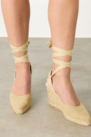 Espadrilles met Sleehak Joyce - Beige