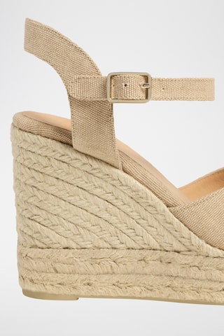 Biologisch Katoenen Espadrilles met Sleehak Blaudell - Beige