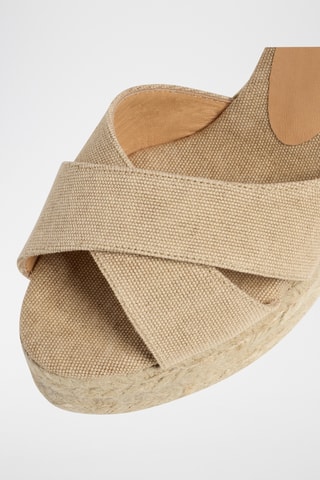 Biologisch Katoenen Espadrilles met Sleehak Blaudell - Beige