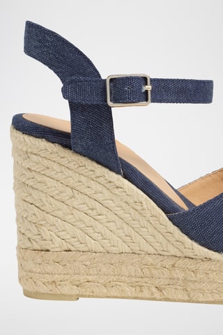 Biologisch Katoenen Espadrilles met Sleehak Blaudell - Donkerblauw