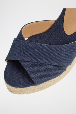 Biologisch Katoenen Espadrilles met Sleehak Blaudell - Donkerblauw