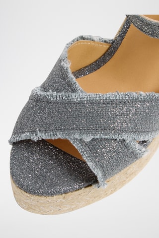Linnen Espadrilles met Sleehak Bromelia - Grijs