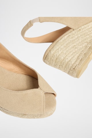 Biologisch Katoenen Espadrilles met Sleehak Barbara - Beige