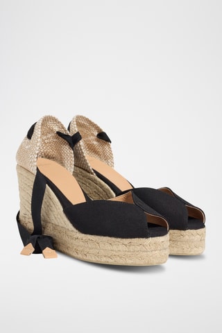 Espadrilles met Sleehak Bilina - Zwart