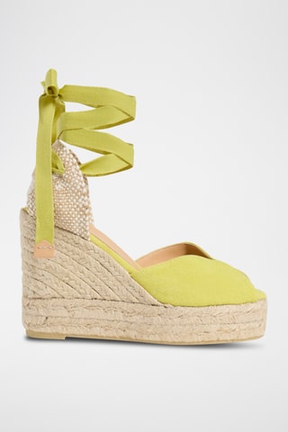 Biologisch Katoenen Espadrilles met Sleehak Bilina - Geel