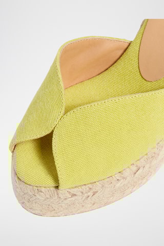 Biologisch Katoenen Espadrilles met Sleehak Bilina - Geel