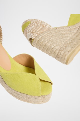 Biologisch Katoenen Espadrilles met Sleehak Bilina - Geel