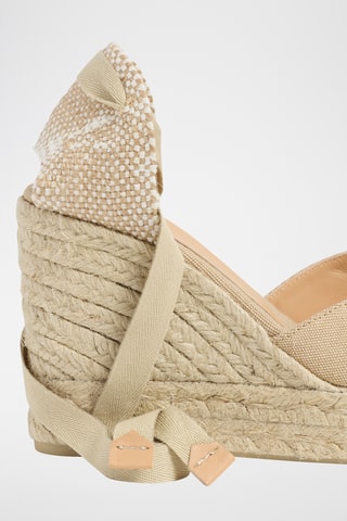 Biologisch Katoenen Espadrilles met Sleehak Bilina - Beige