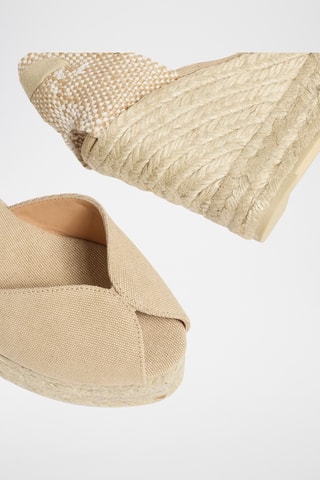 Biologisch Katoenen Espadrilles met Sleehak Bilina - Beige