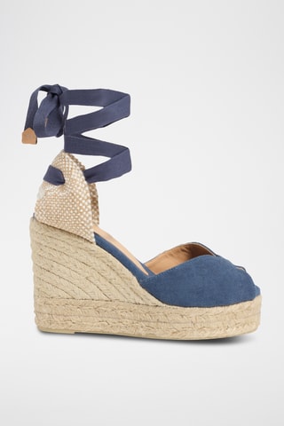 Biologisch Katoenen Espadrilles met Sleehak Bilina - Blauw
