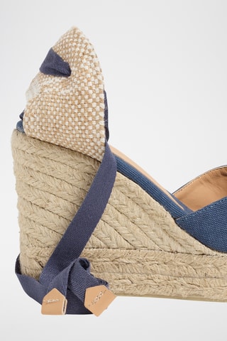 Biologisch Katoenen Espadrilles met Sleehak Bilina - Blauw