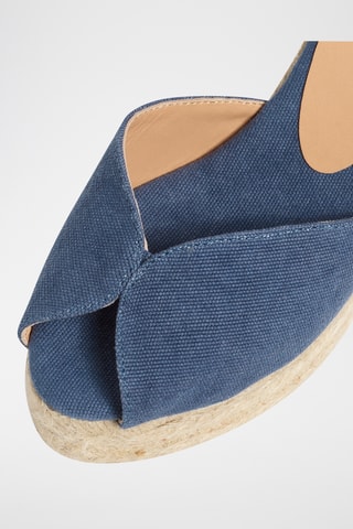 Biologisch Katoenen Espadrilles met Sleehak Bilina - Blauw
