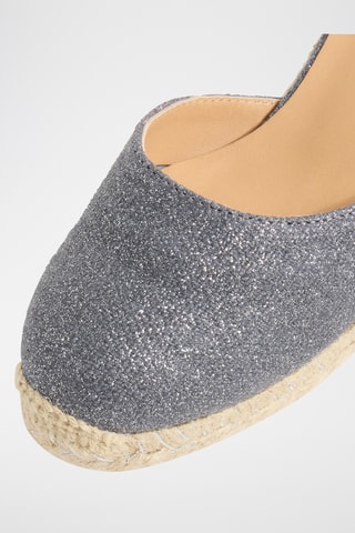 Linnen Espadrilles met Sleehak - Grijs