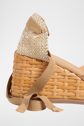 Nubuck Espadrilles met Sleehak Tina - Beige