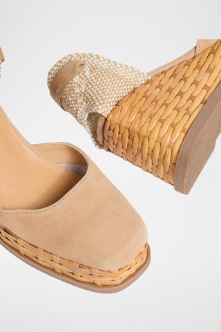 Nubuck Espadrilles met Sleehak Tina - Beige