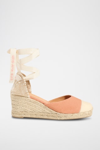 Biologisch Katoenen Espadrilles met Sleehak Carina - Oranje