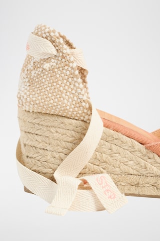 Biologisch Katoenen Espadrilles met Sleehak Carina - Oranje