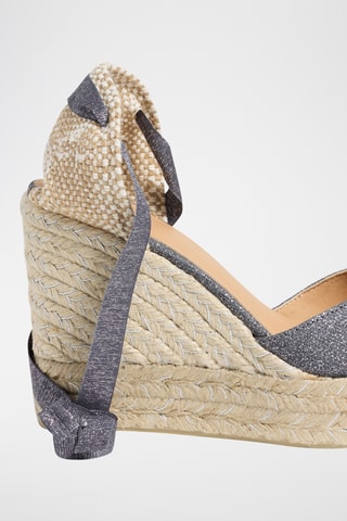 Linnen Espadrilles met Sleehak Chiara - Grijs