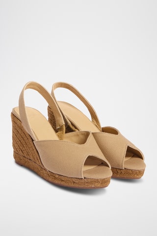 Espadrilles met Sleehak Brisa - Taupe