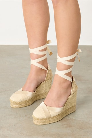 Espadrilles met Sleehak Callas - Beige