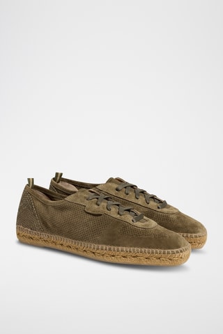 Leren Espadrilles Tomas - Kaki