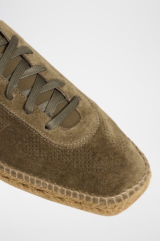 Leren Espadrilles Tomas - Kaki