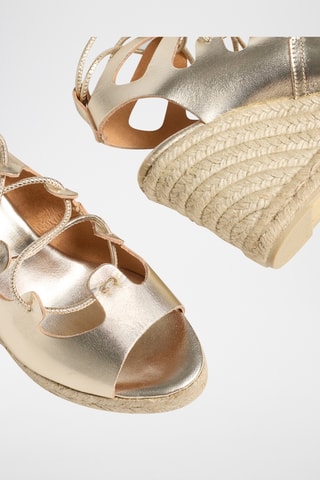Leren Espadrilles met Sleehak Antigone - Zilverkleurig