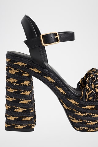 Leren Sandalen met Sleehak Anne - Zwart