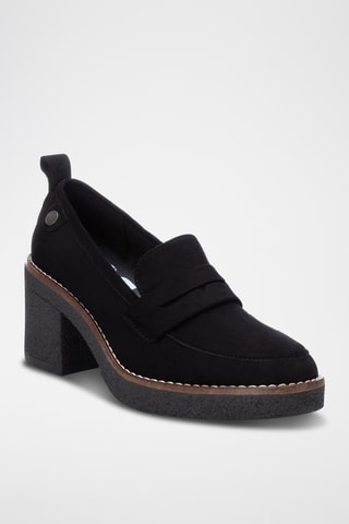 Mocassins met Hak - Zwart