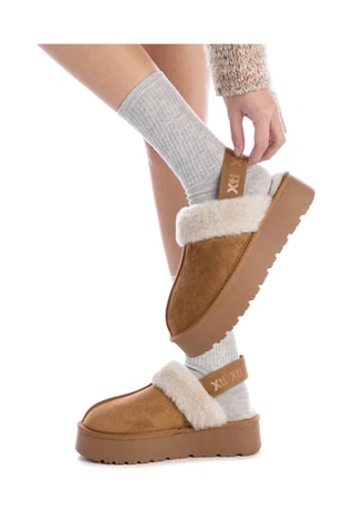 Gevoerde Platform Clogs - Camel