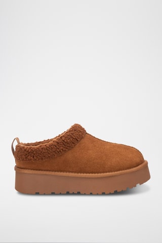 Gevoerde Platform Clogs - Camel