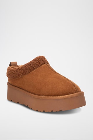 Gevoerde Platform Clogs - Camel