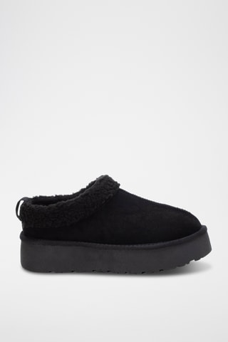 Gevoerde Platform Clogs - Zwart