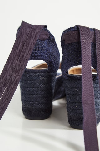 Biologisch Katoenen Espadrilles met Sleehak Bailey - Donkerblauw