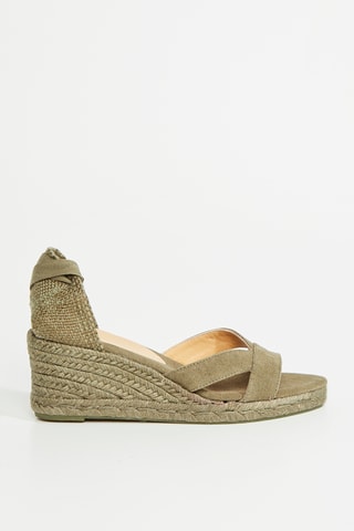 Biologisch Katoenen Espadrilles met Sleehak Bailey - Kaki