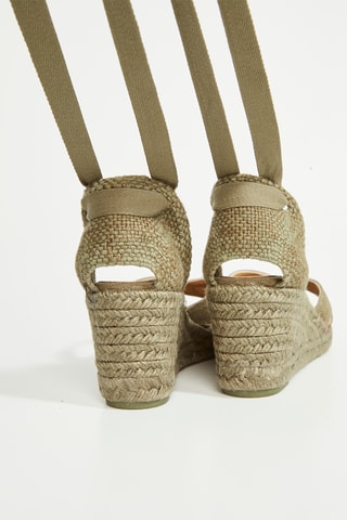 Biologisch Katoenen Espadrilles met Sleehak Bailey - Kaki