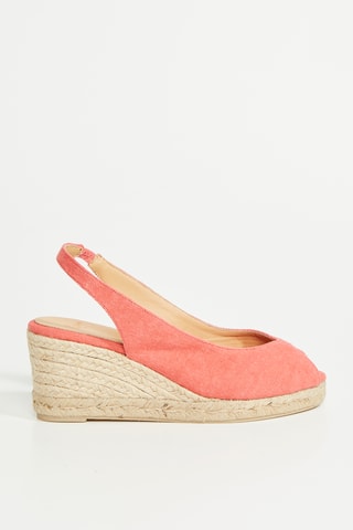 Biologisch Katoenen Espadrilles met Sleehak Barbara - Roze