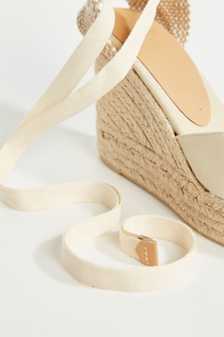 Espadrilles met Sleehak Bilina - Ivoorkleurig