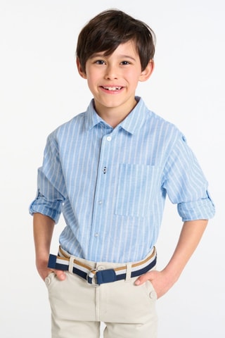 Chemise en lin - Ciel - Okaïdi