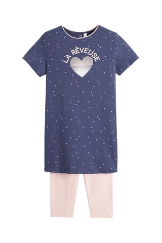 Pyjama Bleu marine et rose poudré - Okaïdi