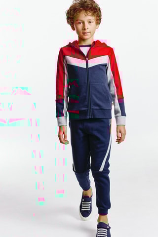 Sweat à capuche - Bleu et rouge - Obaïdi